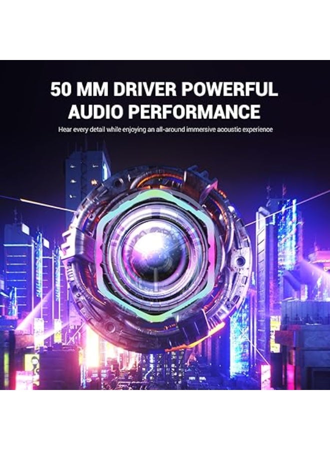 EKSA E1000 V2 Gaming Headset, PC Headset with USB C Plug, Wired Headphones with Noise Canceling Microphone, 7.1 Surround Sound, RGB Light, include USB Adapter for Computer,Mac, PS4/PS5 Console, Laptop - Image 2